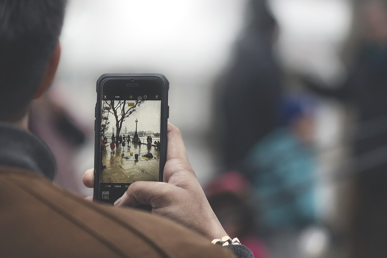 A person using a smartphone