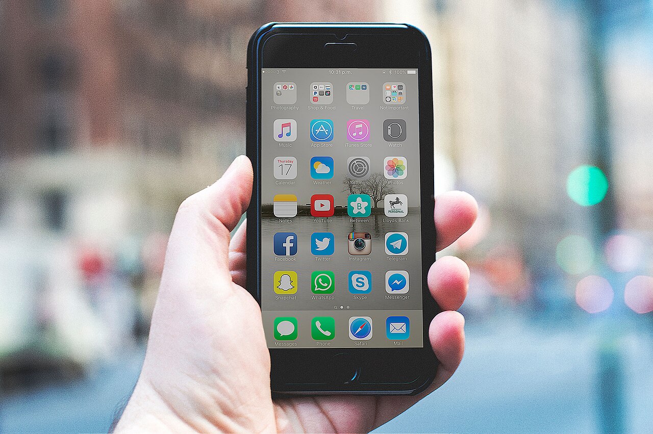 A smartphone in use